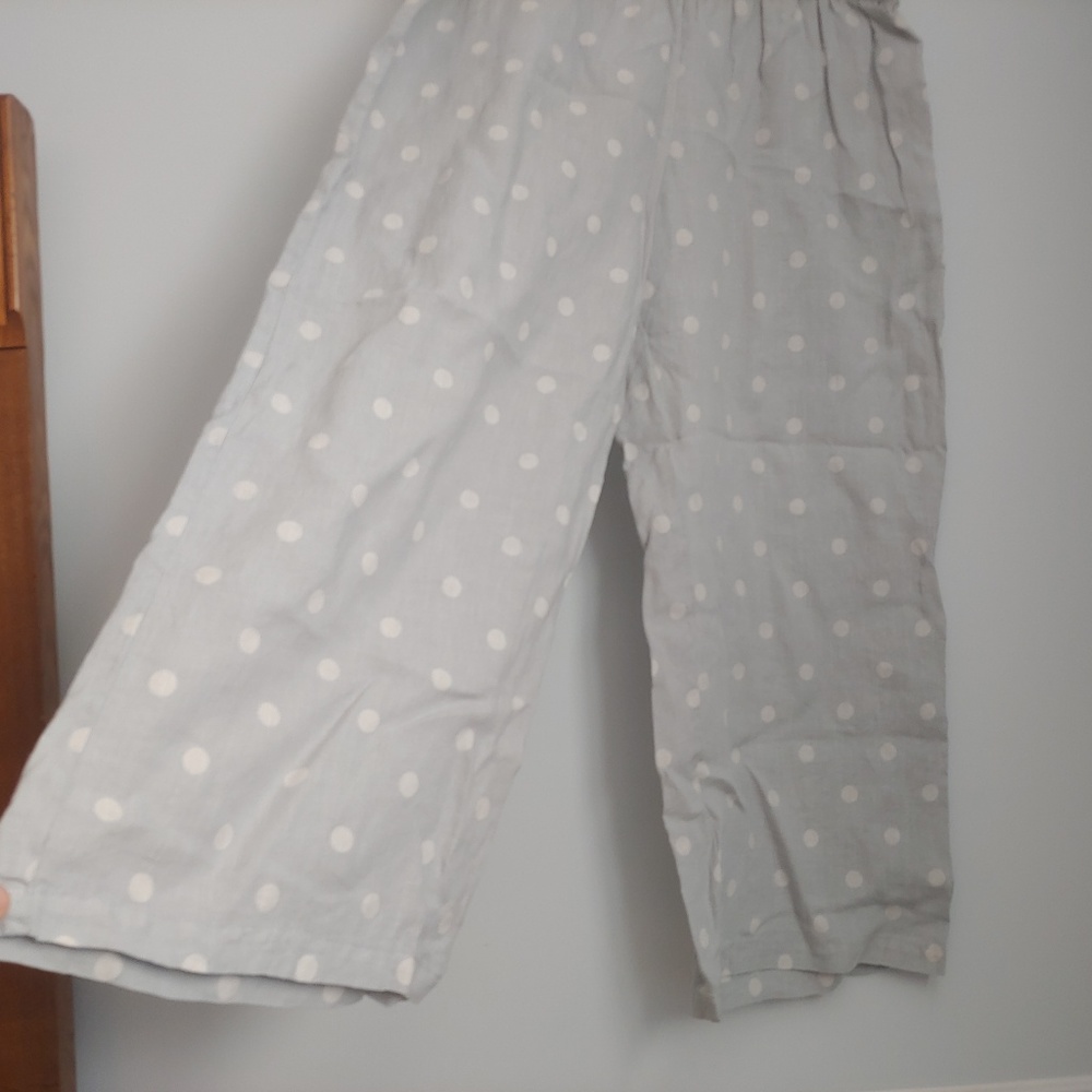 cut.loose Linen Cropped Polka Dot Pajama Pants